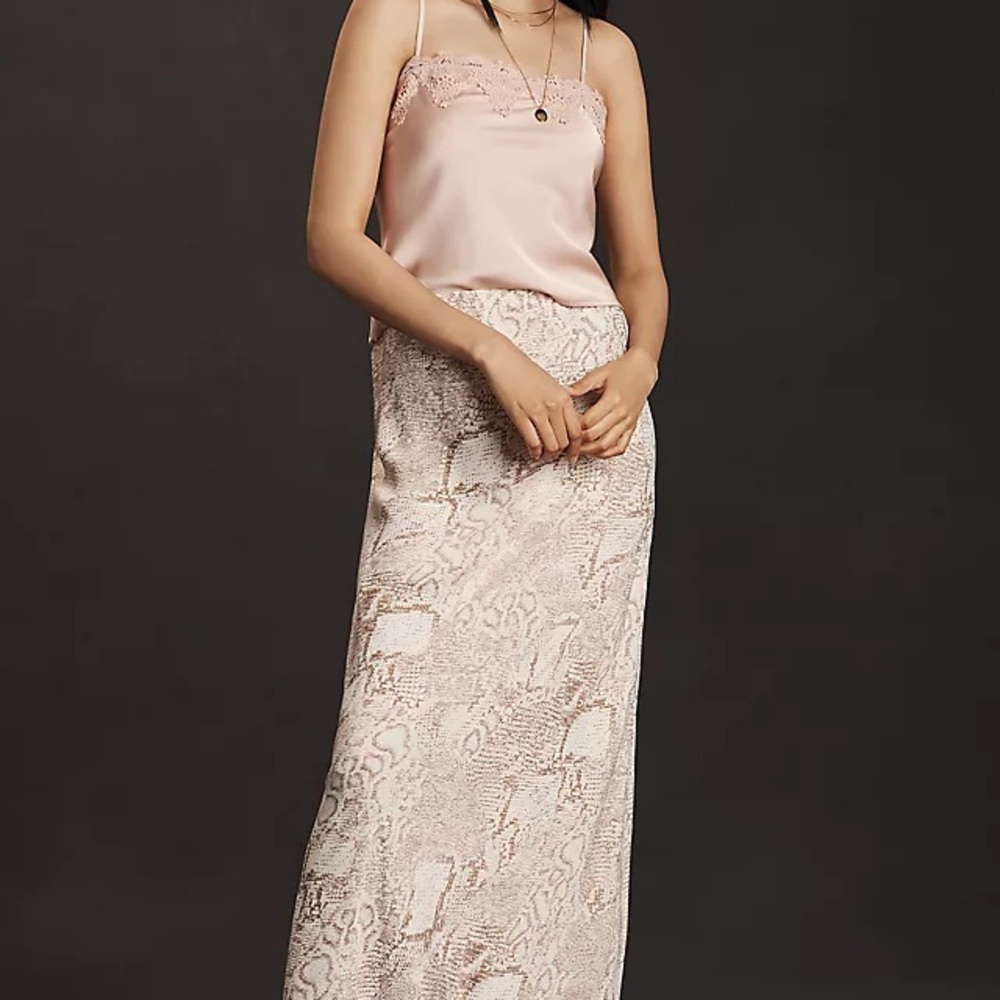 Anthropologie Tilda Neutral Snake Print Maxi Skirt - Picture 3 of 9